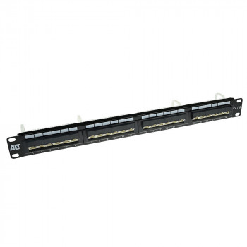 ACT patch panel 24 porte CAT6 UTP angolato 45°, 1U, nero (PP1013)