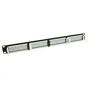 ACT patch panel 24 porte CAT6 UTP angolato 45°, 1U, nero (PP1013)