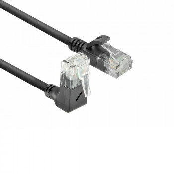 ACT DC4901 1 m CAT6A U/UTP LSZH Slimline patch cable, nero, RJ45 90° angolato su dritto