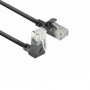 ACT DC4901 1 m CAT6A U/UTP LSZH Slimline patch cable, nero, RJ45 90° angolato su dritto