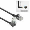 ACT DC4901 1 m CAT6A U/UTP LSZH Slimline patch cable, nero, RJ45 90° angolato su dritto