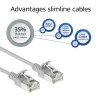 ACT grigio 4 m LSZH S/FTP CAT6A Slimline patch cable Snagless RJ45 (DB7004)