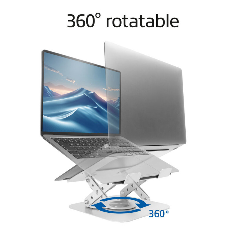 ACT Supporto per laptop girevole a 360°, altezza regolabile in continuo, ACT Essentials (AC8136)