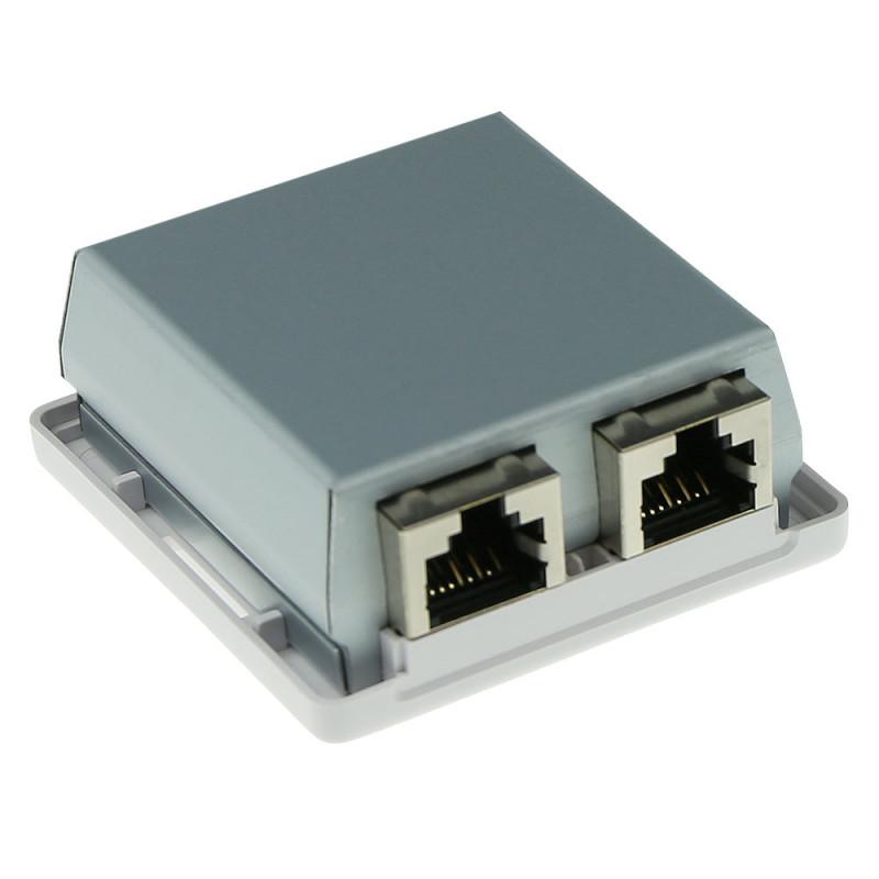 ACT FA6004 presa a parete CAT6 schermata a 2 porte, bianca