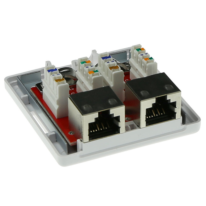 ACT FA6004 presa a parete CAT6 schermata a 2 porte, bianca