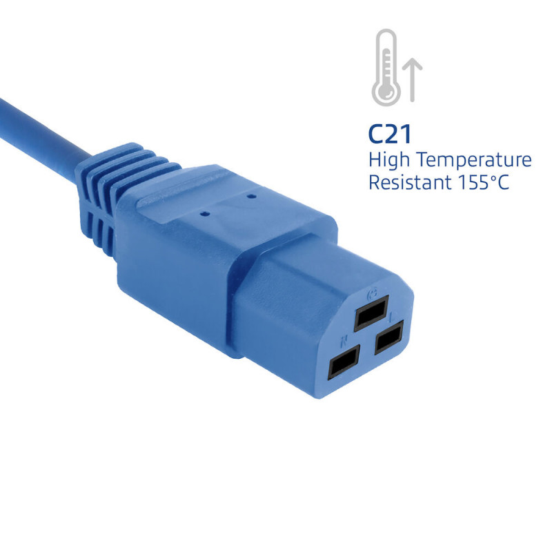 ACT cavo di alimentazione C20 a C21 IEC 60320 blu 1,5 m (AK5366)
