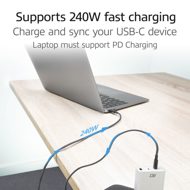 ACT cavo di ricarica/dati USB 2.0 240W USB-C a USB-C, nero, 2 m (AC3087)