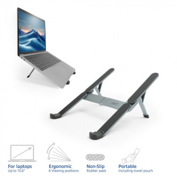 ACT supporto pieghevole per laptop, alluminio (AC8122)