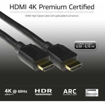 ACT AK3947 cavo HDMI 6,1 m 4K 60Hz HDR ARC 18Gbps nero
