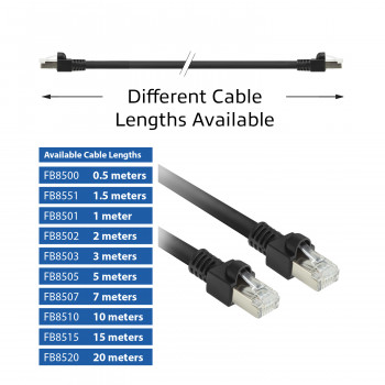 ACT FB8520 cavo patch S/FTP Cat.7 PUR 20 m, Snagless RJ45, nero
