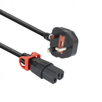 ACT cavo di alimentazione spina UK - C15 IEC Lock+ nero 2 m, PC3884 (PL0082)