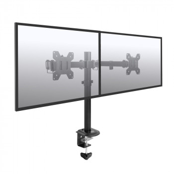 ACT AC8362 braccio doppio monitor per schermi 32 pollici, pistone a gas, morsetto e passacavo scrivania, nero