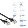 ACT nero 1m LSZH S/FTP CAT7 Slimline cavo patch snagless con connettori RJ45 (DF7901)