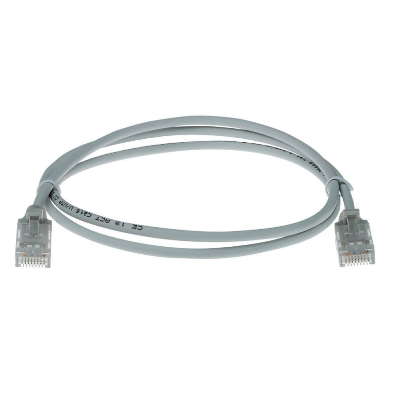 ACT grigio cavo patch slimline LSZH U/UTP CAT6 per data center 7 metri snagless con connettori RJ45 (DC9007)