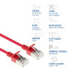 ACT rosso cavo patch slimline LSZH S/FTP CAT6A 3 m snagless RJ45 (DB7503)