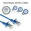 ACT Cavo patch slimline RJ45 S/FTP CAT6A LSZH blu 5 m con protezione linguetta (DB7605)