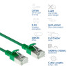 ACT Cavo patch slimline snagless RJ45 S/FTP CAT6A LSZH verde 0,5 m (DB7700)