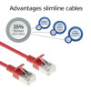 ACT Cavo patch slimline S/FTP CAT6A LSZH rosso 10 m con connettori RJ45 (DB7510)