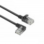 ACT DC1901 Cavo patch slimline CAT6A U/UTP LSZH 1 m, RJ45 90° angolato a sinistra su dritto, nero