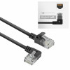 ACT DC1901 Cavo patch slimline CAT6A U/UTP LSZH 1 m, RJ45 90° angolato a sinistra su dritto, nero