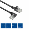 ACT DC1901 Cavo patch slimline CAT6A U/UTP LSZH 1 m, RJ45 90° angolato a sinistra su dritto, nero