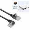 ACT DC1901 Cavo patch slimline CAT6A U/UTP LSZH 1 m, RJ45 90° angolato a sinistra su dritto, nero