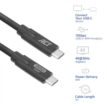 ACT AC7443 cavo da USB-C (M) a USB-C (M), 24 pin