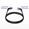ACT DD1900 Cavo patch slimline U/FTP CAT6A nero 0,5 m con connettori RJ45 angolari girevoli a 360°