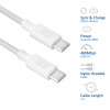 ACT Cavo di ricarica/dati USB 2.0 60W USB-C a USB-C, bianco, 1 m (AC3080)