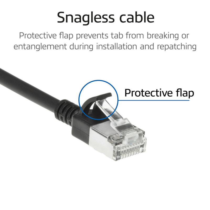 ACT Cavo patch slimline LSZH S/FTP CAT6A snagless nero 2 metri con connettori RJ45 (DB7902)