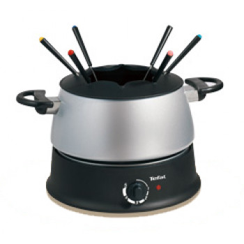 Tefal Fondue Base Ronde EF3000 set fonduta elettrico, 800 W, 1,2 L, 8 forchettine, nero