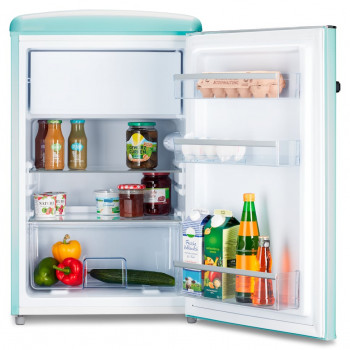 Medion MD37790 frigorifero retrò turchese, 90L volume totale, classe di efficienza energetica E