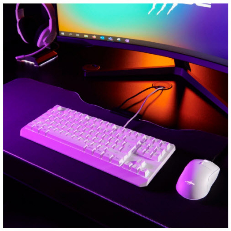 uRage Exodus 220 TKL tastiera gaming, con filo, bianco