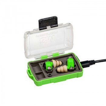 3M EEP-100 EU Tappi auricolari elettronici per protezione dell'udito con custodia di ricarica, verde