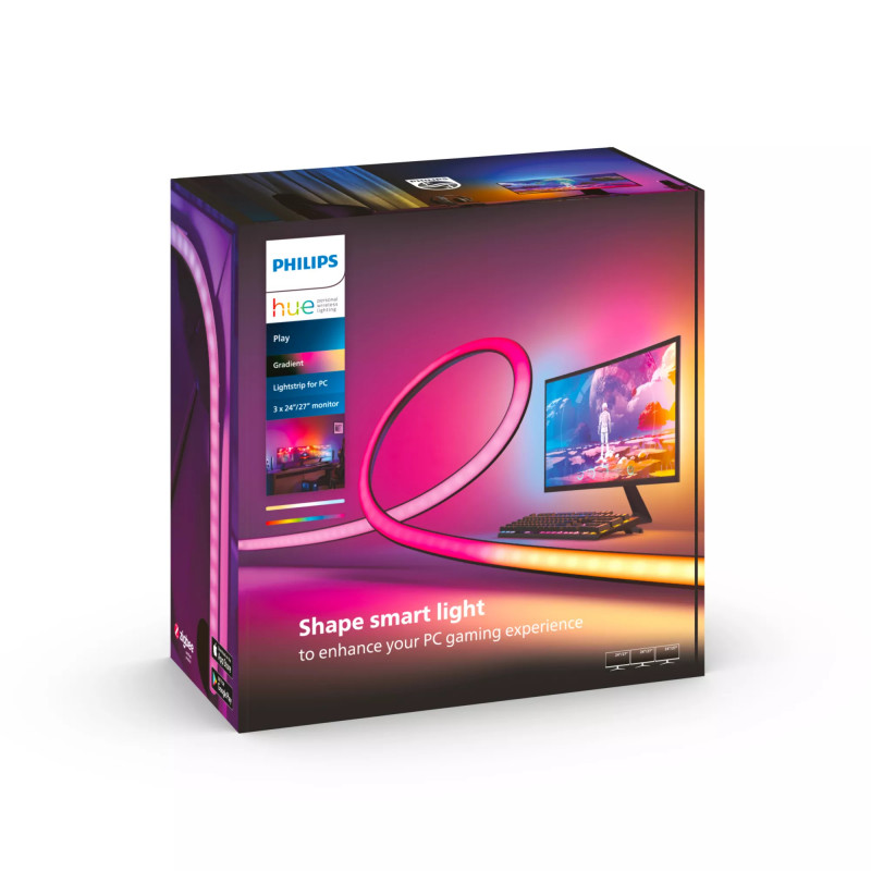 Philips Hue Play Gradient Striscia LED per PC 3x 24/27 pollici