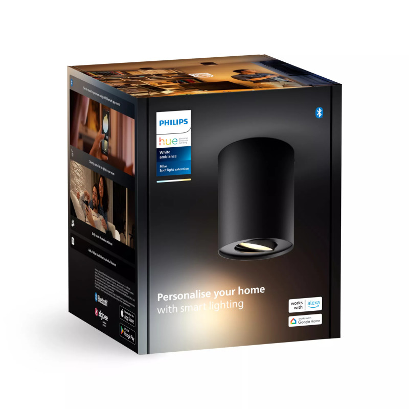 Philips Hue White Ambiance Pillar Faretto singolo nero estensione
