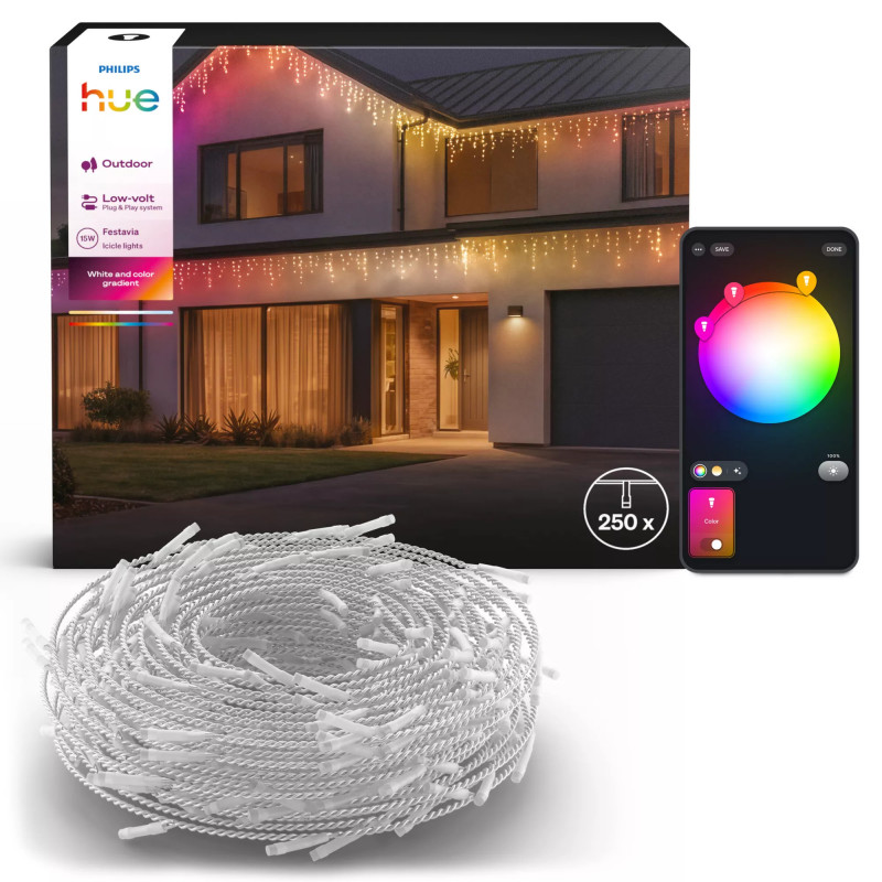Philips Hue Festavia Catena luminosa a ghiacciolo, White & Color Ambiance, 8,5 m