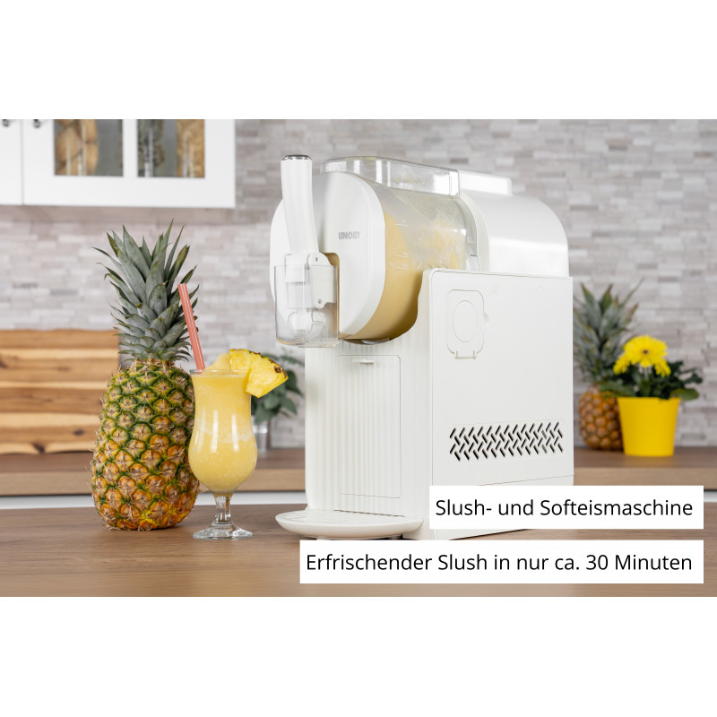 Unold 48965 Sofia macchina 2-in-1 per slush e gelato soft, 1,5L, 150W, 5 programmi, nero