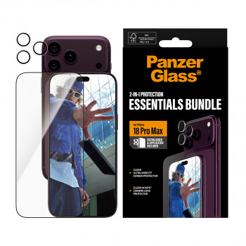 PanzerGlass 2-in-1 Essentials Bundle pellicola protettiva display e protezione obiettivo fotocamera per iPhone 18 Pro Max