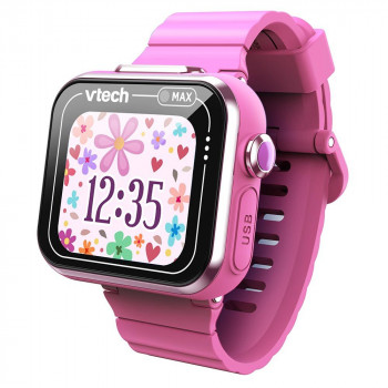 VTech KidiZoom Smart Watch MAX Smartwatch per bambini rosa con doppia fotocamera, oltre 20 giochi, activity tracker, resistente agli schizzi