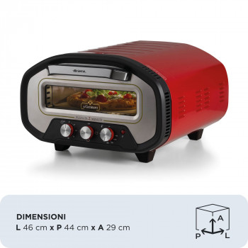 Ariete forno per pizza DA GENNARO rosso/acciaio inox 2200W per pizze fino a 30cm