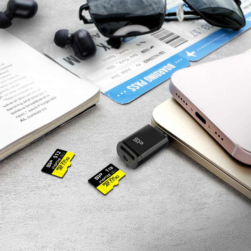 Lettore di schede microSD Silicon Power C200 USB-C 3.2 - nero