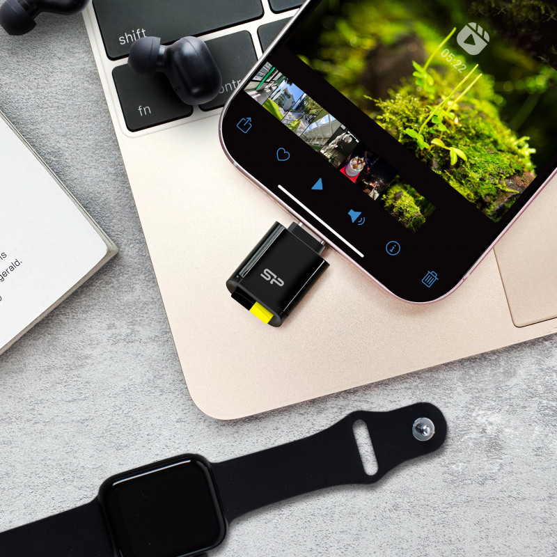 Lettore di schede microSD Silicon Power C200 USB-C 3.2 - nero