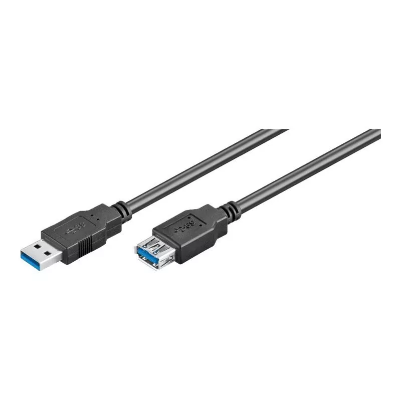 Wentronic Goobay cavo prolunga USB 3.0 SuperSpeed, nero, 5 m - connettore USB 3.0 (Type-A) > connettore femmina USB 3.0 (Type-A) (95726)