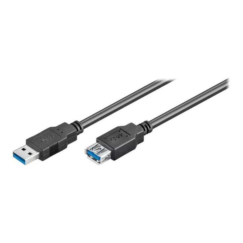 Wentronic Goobay prolunga USB 3.0 SuperSpeed, nero, 3 m – connettore maschio USB 3.0 (Type-A) > connettore femmina USB 3.0 (Type-A) (93999)