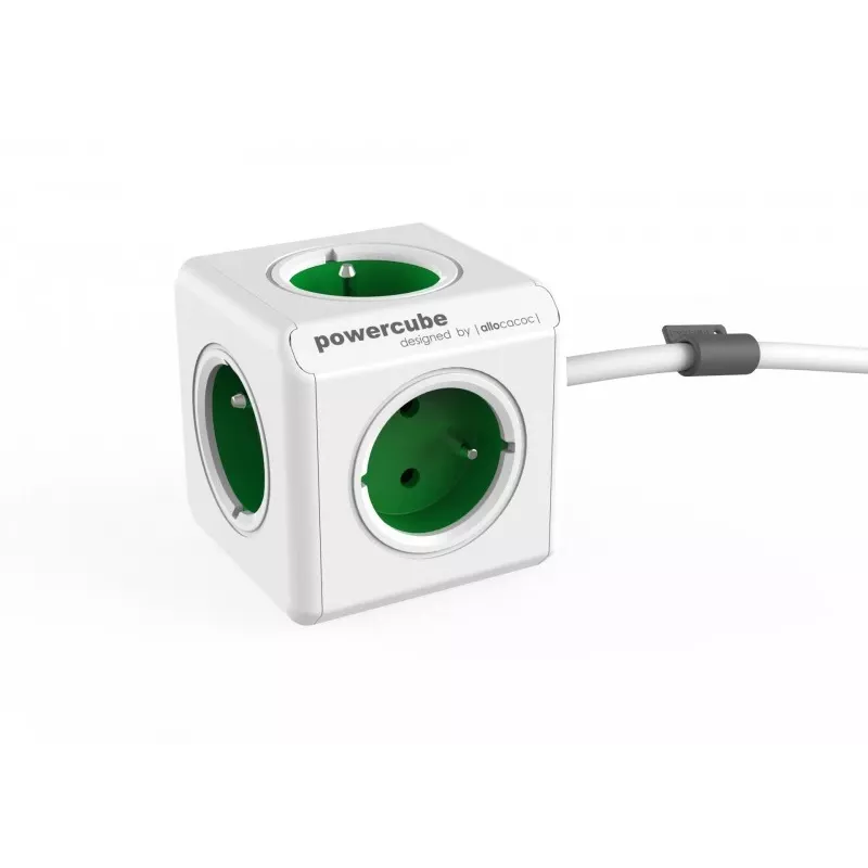 Allocacoc PowerCube Extended tipo E ciabatta 1,5 m 5 prese AC per interni verde