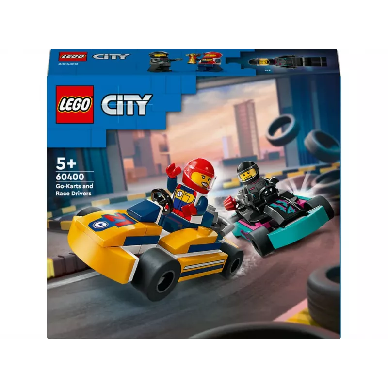 Giocattolo da costruzione LEGO 60400 City Go-Kart con piloti — set con minifigure e veicoli