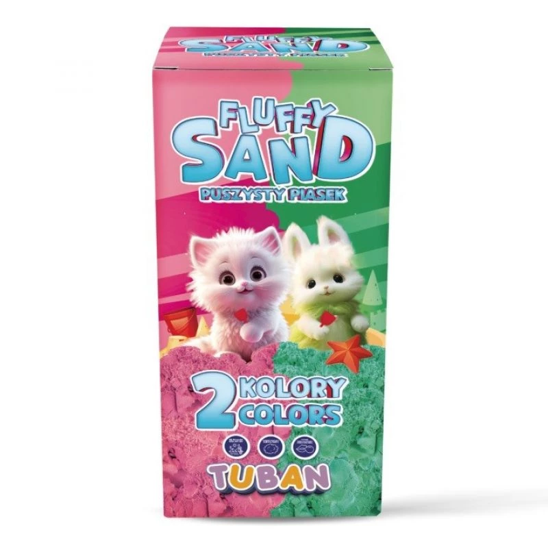 Set Fluffy Sand 2x70g rosa/verde TUBAN