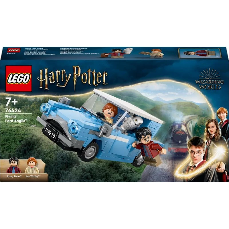LEGO Harry Potter Ford Anglia volante auto giocattolo per bambini dai 7 anni, ragazzi e ragazze, modello da costruire con minifigure Ron Weasley e Hedwig