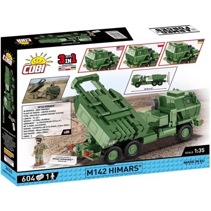 COBI 2626 Armed Forces M142 HIMARS set di costruzioni, 604 pezzi
